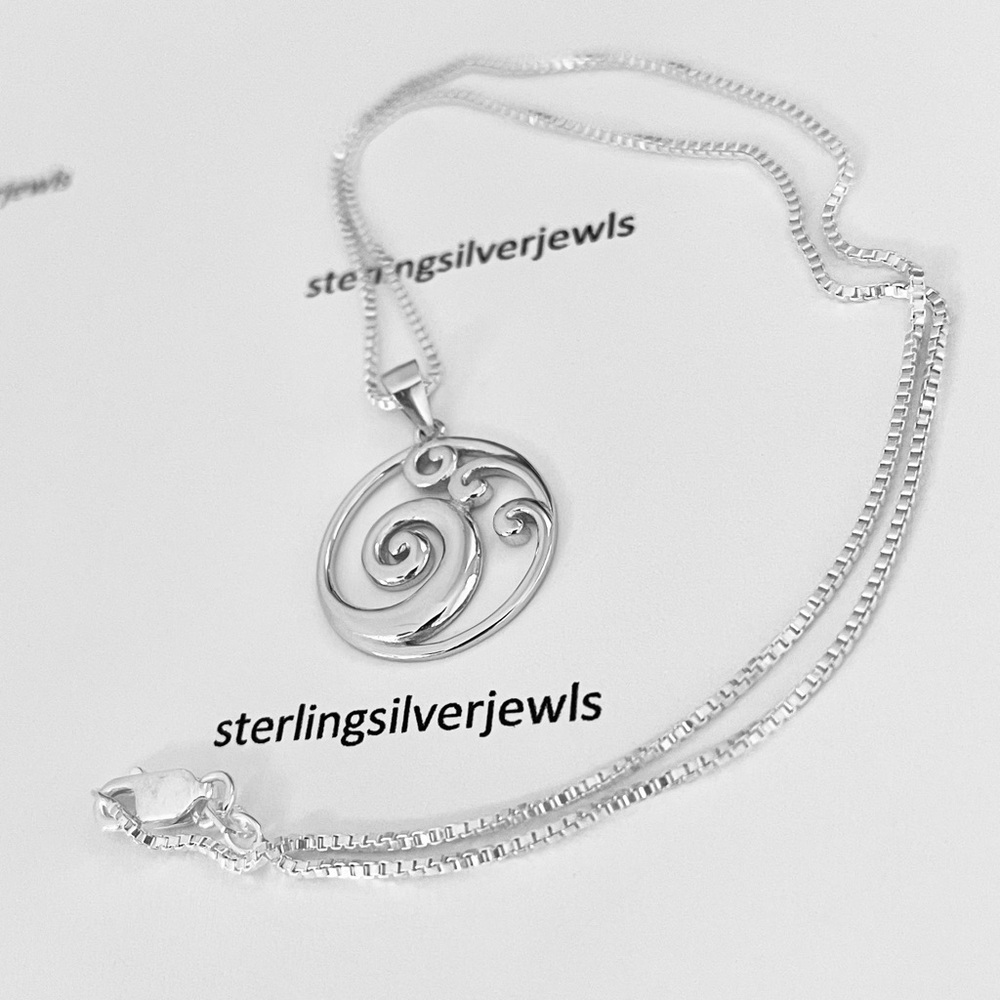 Sterling Silver Multiple Waves Necklace, Surfer J… - image 5